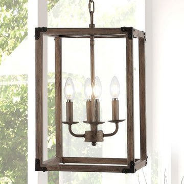 Magnolia Adjustable Iron Rustic Farmhouse LED Pendant - JONATHAN Y